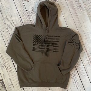 Grunt Style Men's Gray Hoodie with Black Graphics